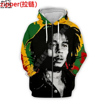 PLstar Cosmos Reggae Cântăreață de Hip-hop Legenda Bob Marley Amuzant NewFashion Streetwear 3DPrint Fermoar/Hanorace/Jachete/Jacheta a-3