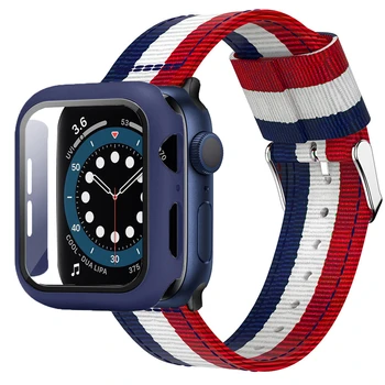 Caz + curea pentru apple watch se 6 serie band 5 4 44mm 40mm Temperat Pahar Ecran Protector cazuri + benzi pentru iwatch 3 correa