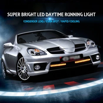 Universal DRL Daytime Running Light Lumini Auto 9LEDs 18W Alb Emițătoare de Culoare Cu Rândul său, a Semnalat Ceață de Lumină 255mmX42mmX26mm
