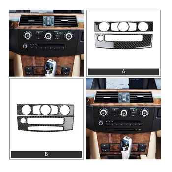 SRXTZM Carbon Fibre Ornamente Interioare Aer Conditionat CD Controlul Panoul de Decor Pentru BMW E60 Seria 5 2004-2010 Accesorii