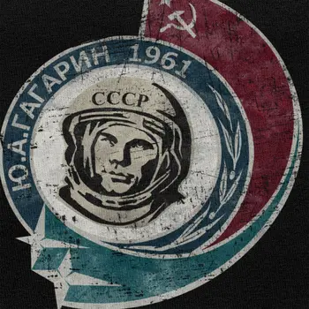CCCP Yuri Gagarin 1961 T Camasa pentru Barbati Bumbac URSS Cosmonaut T-shirt Uniunea Sovietică Astronaut Tricou cu Mânecă Scurtă Tricou de Vara