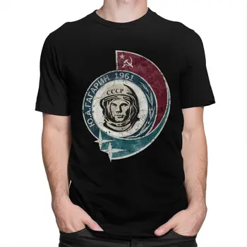 CCCP Yuri Gagarin 1961 T Camasa pentru Barbati Bumbac URSS Cosmonaut T-shirt Uniunea Sovietică Astronaut Tricou cu Mânecă Scurtă Tricou de Vara