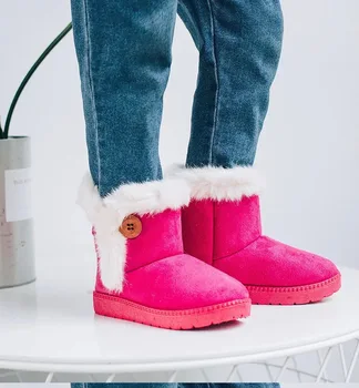 2020 Caldă Copii Cizme de Zapada pentru Copii Nou Copilul de Iarna Princess Copil Pantofi anti-alunecare Plat Rotund Toe Boots pentru Copii Fete Pantofi