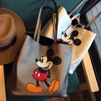 Disney Mickey Mouse Desene animate de Mare Capacitate sac de Umăr Cumparator doamna geantă de mână de femei de cumpărături de Moda de petrecere a timpului Liber Ghiozdan