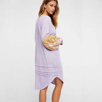 BOHO-a INSPIRAT femei bluze lungi tricouri lantern maneca embroiderd ciucure plus dimensiune bluza topuri de vara femei bluze hippie blusas