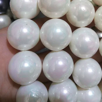 Naturale 20mm Mari Perle Sea Shell Margele Colorate Perle Albe de Dimensiuni Mari, Rotunde Margele Chunky Naturale pentru Bijuterii DIY Cadou Consumabile