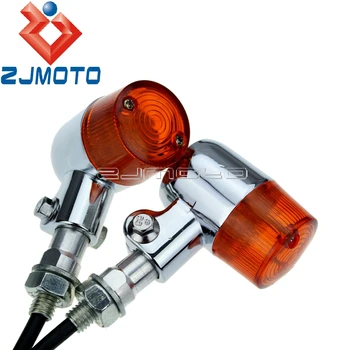 ZJMOTO LED semnalizatoare Motocicleta Ochelari de girație 10mm Rândul său, Luminile de Semnalizare Pentru Honda, Kawasaki, Yamaha, Suzuki