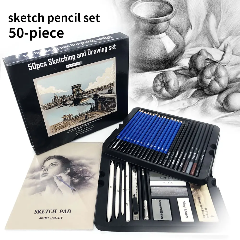Laws and regulations peanuts chat Noi 50pcs schiță creioane set profesional de desen creion din lemn kit  pentru elevi instrument de pictură artă pictor cadou - Priza <  www.videoprint.ro