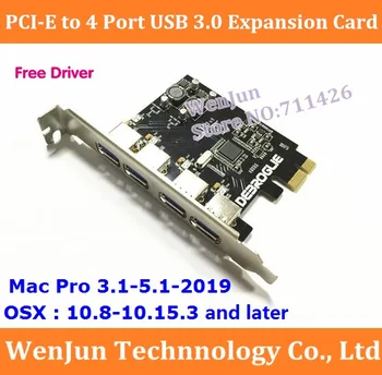 Universal Mac Pro fără cablu Super viteza USB 3.0 PCI-E X1 4 Port Card de Expansiune Pentru MAC OSX 10.8-s 10.15.3 /Windows/ MACPRO