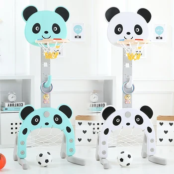 Copil Stralucitoare Panda Stand De Baschet 1-8 Ani, Copiii Vechi Pitching Cadru Jucarie De Interior Reglabil Pe Înălțime De Fotbal Sta