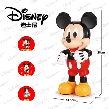 28cm Autentic Disney Mickey Electric Robot Dans Dans Mickey Mouse cu Muzica de Iluminat Figura de Acțiune de Educație Timpurie Jucărie Fierbinte