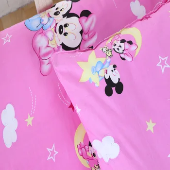Disney Bumbac lenjerie de Pat pentru copii Set Nou-născut plapuma pat Mickey mouse Minnie Pătuț Seturi de Pat Set de Plapuma fata de Perna Foaie de Plat