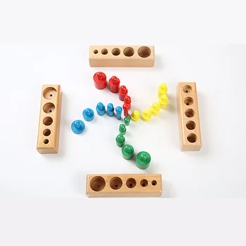 Montessori Cilindru Socket-Uri De Jucărie Dezvoltarea Copilului Practică Și SensesPreschool Educative Jucarii Din Lemn Pentru Copii