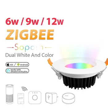 LED Downlight ZIGBEE Link-ul de Lumina Rgb+cct WW/CW Led Zigbee corp de Iluminat de Plafon Lumina de Lucru Cu Amazon Ecoh