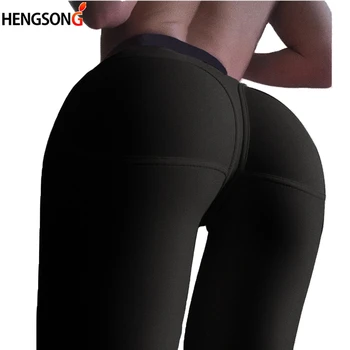 Solid Negru Sport Legging pentru Femei Compresie Thigts sală de Gimnastică Antrenament Jambiere Hip Push-Up Stretch Pantaloni de Yoga