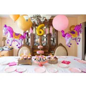 En-gros de 50pcs 113*90cm roz cal baloane petrecere de ziua consumabile balon mylar copii jucării clasice balon cu heliu