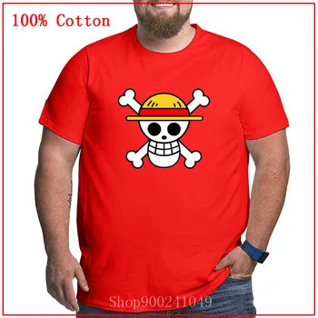 Anime One Piece Piratii palarie De paie Plus Dimensiune Bărbați confortabil si Respirabil T Shirt Barbati T-Shirt cu Maneci Scurte din Bumbac T-shirt Tee