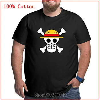 Anime One Piece Piratii palarie De paie Plus Dimensiune Bărbați confortabil si Respirabil T Shirt Barbati T-Shirt cu Maneci Scurte din Bumbac T-shirt Tee