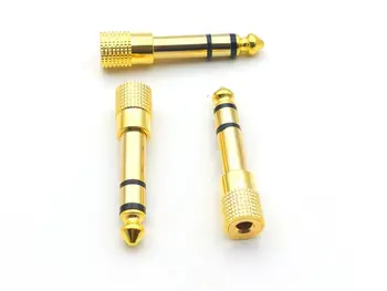 100buc placat cu Aur Audio de 6,35 mm Plug de sex Masculin Feminin de 3,5 mm Jack Aux Stereo TRS Adaptor