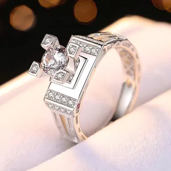 D VVS1 1ct moissanite Frumos fir de inel, Argint 925 inel cu Diamant. Moda bijuterii