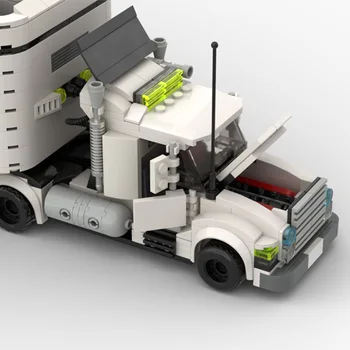 BuildMoc Technic Masina MOC Transporter Camion Mare Amator Trailer Model de Oraș Blocuri Caramizi Technic Camion de Jucărie Pentru Copii Cadouri