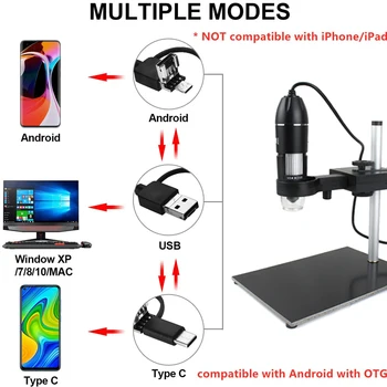 1600X 1000X Microscop Digital aparat de Fotografiat 8LED industria Lupa WiFi USB Endoscop pentru Smartphone PCB Instrumente de Inspecție