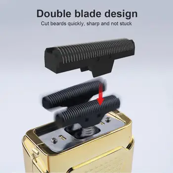 Oamenii Electrice de Tuns Set USB Reîncărcabilă Tuns Retro Dublu Cap de Tăiere aparat de Ras Barba Ras Tunsoare Mașină