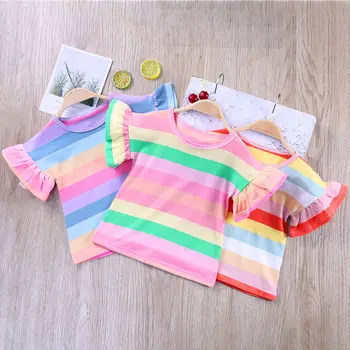 VIDMID Moda de Vara tricou Copii Fete Mâneci Scurte Tricouri Copil din Bumbac Topuri Pentru Fete Haine 1-8Y P1055