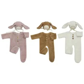 2 buc/Set Nou-născut Recuzită Fotografie Copil Pălărie Romper Costume Infant Toddler Costume de Haine
