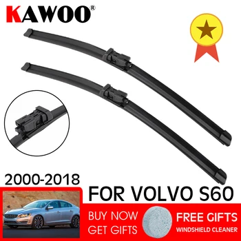 KAWOO Pentru VOLVO S60 Auto Cauciuc Windcreen Ștergătoarele Lame Model An Din 2000 până în 2018 se Potrivesc Buton Armare/Pinch Tab Brat/U Braț Cârlig