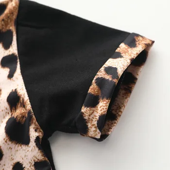 Moda Pentru Copii Fete Rochie Casual De Vara Cusaturi Subtiri Rece Vrac Rochie De Printesa Leopard, Maneci Scurte Rochii Negre Vestidos11