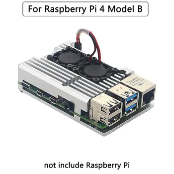 Raspberry Pi 4 Caz de Metal , Aliaj de Aluminiu de Caz cu două Ventilatoare de Răcire Patru Culori Cazuri pentru Raspberry Pi 4B 3B Pi+ Pi 3B