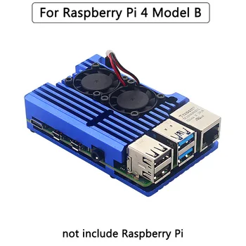 Raspberry Pi 4 Caz de Metal , Aliaj de Aluminiu de Caz cu două Ventilatoare de Răcire Patru Culori Cazuri pentru Raspberry Pi 4B 3B Pi+ Pi 3B