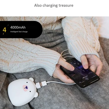 Desene animate drăguț Mini Mână mai Cald Portabil USB Reîncărcabilă Power Bank(4000MAh) Dual-Scop Mână mai Calde