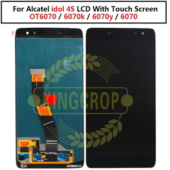 Pentru Alcatel vodafone idol 4S OT6070 6070k 6070y 6070 Display LCD + Touch Screen Digitizer Plin de Asamblare OT 6070 lcd cu rama