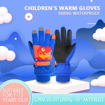 Impermeabil De Iarna, Schi, Snowboarding Mănuși 2021 Copii Copii Băieți Fete Mănuși Cu Un Deget Mănuși În Aer Liber De Desene Animate Drăguț Elevii De Echitatie