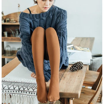 Strâns Gros de Iarna Velet Cald Dresuri Colorate Culoare Solidă Elastic Conturat Anti-sârmă Confortabil Scurtă Slim pentru Femei Dresuri
