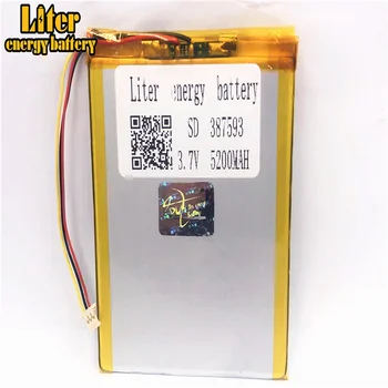 1.0 mm -3P plug 3.7 V 387593 5200mah Tablet PC Baterie litiu-polimer li-ion baterie reîncărcabilă acumulator lipo