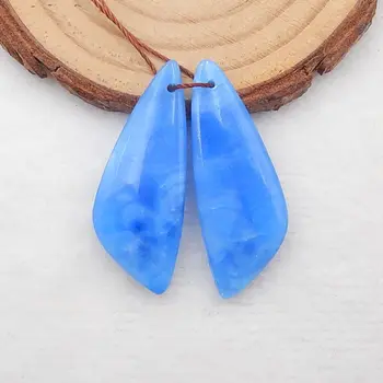 Naturale Albastru Jasper Cercei,34x13x4mm 6g Piatră Semiprețioasă Moda Bijuterii Femei Cercei Accesorii