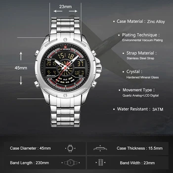 Relogio Masculino NAVIFORCE Ceasuri de Lux Mens Impermeabil Alarmă Analog Digital Sport Militare Cuarț Încheietura mîinii Ceas Pentru Bărbați Ceas