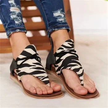 2020 Nouă Femei Sandale Leopard de Imprimare Pantofi de Vara pentru Femei plus Dimensiune pantofi Plat pentru Femei Sandale Pantofi de Vara, Sandale