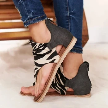 2020 Nouă Femei Sandale Leopard de Imprimare Pantofi de Vara pentru Femei plus Dimensiune pantofi Plat pentru Femei Sandale Pantofi de Vara, Sandale