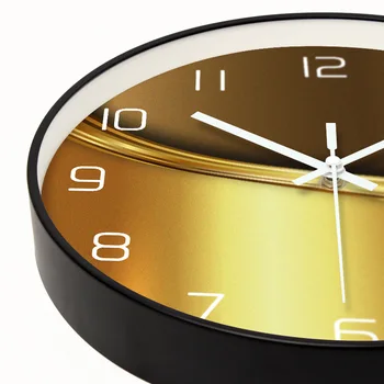 12 Inch Aur Ceas De Perete Modern, Minimalist Ceas Rotund De Metal Ceas De Perete Mut Cuarț Ceas De Acasă Pentru A Decora Camera De Zi