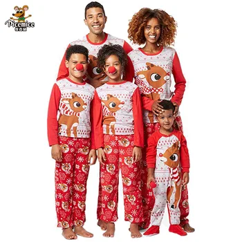 Familia Costume, Haine De Crăciun Seturi De Animale Imprimate Îmbrăcăminte De Noapte Și De Zi De Anul Nou 2020 Pijamale Familia Bărbați Femei