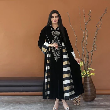Eid Catifea Abaya Dubai Turcia Musulmană Moda Hijab Rochie De Islam Rochii De Îmbrăcăminte Pentru Femei Haina De Moda Musulmani Djellaba Femme