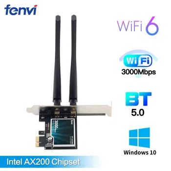 Dual band 2974Mbps Wifi6 Intel AX200 PCIe Wireless Wifi 6 Adaptor de 2,4/5Ghz 802.11 ac/ax Bluetooth 5.0 AX200NGW Card PC Desktop