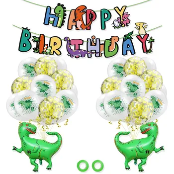 1 buc set Dinozaur Jurassic Baloane Folie 12inch Confetti Polka Dot Baloane din Latex Happy Aniversari Petrecere Copil de Dus Decor Baloane
