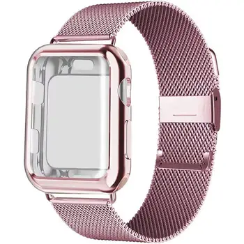 Caz+curea pentru Apple Watch Band 44 mm 40 mm 42mm 38mm Curea de Metal inoxidabil bratara din otel pentru apple watch seria 5 4 3 2 42 44mm