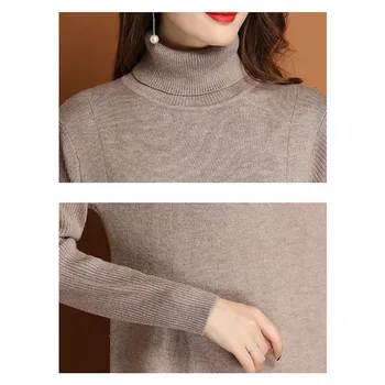 Rochie De Iarna Pentru Femei Tricotate Solid La Genunchi Lungime O-Gât Stil Preppy Direct De Moda Casual Rochii Calde