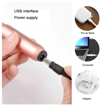 Electric USB Unghii Mașină de Găurit Ușor De Operat de Slefuire Nail Art Manichiura Instrument Durabil Profesionale Exfoliere Unghii Instrument